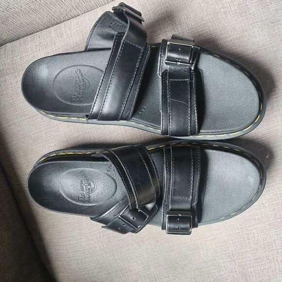 Dr Martens MYLES BRANDO LEATHER BUCKLE SLIDE SANDALS sz 11, like new main image 7